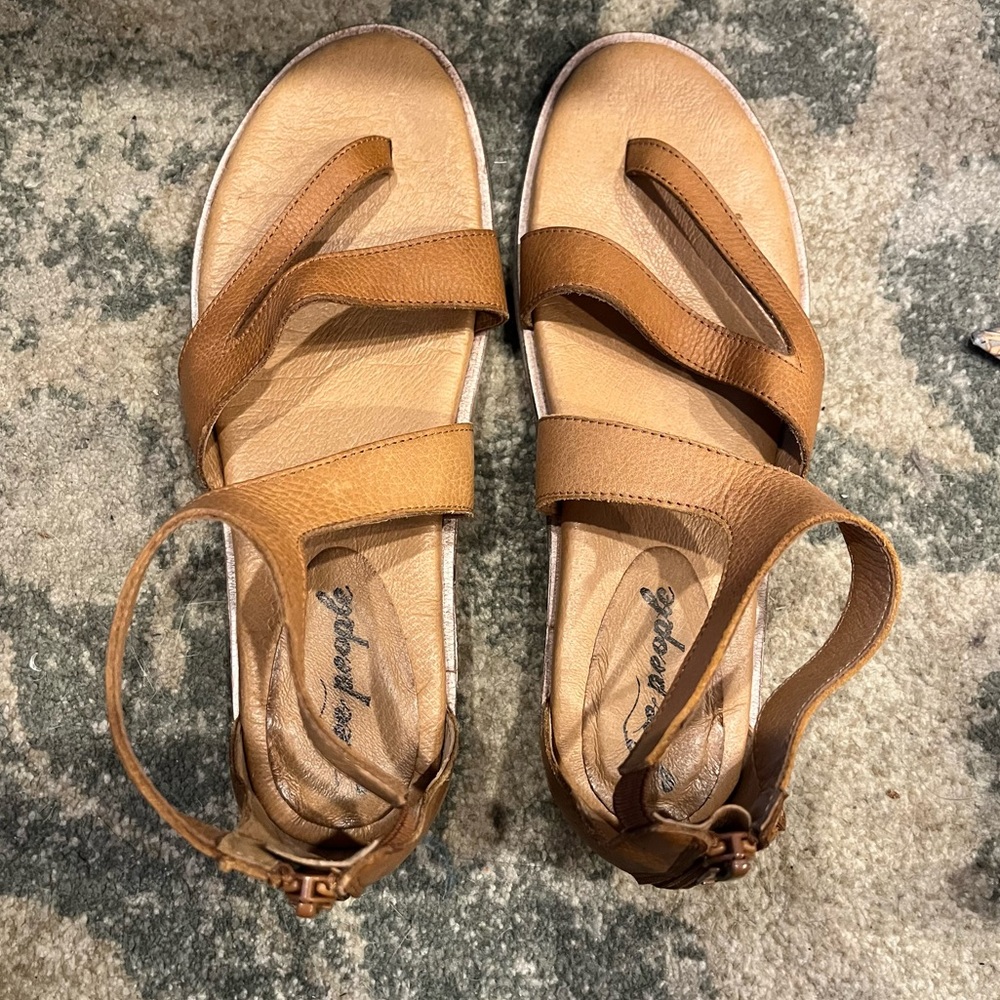 Tan Leather Free People Sandals